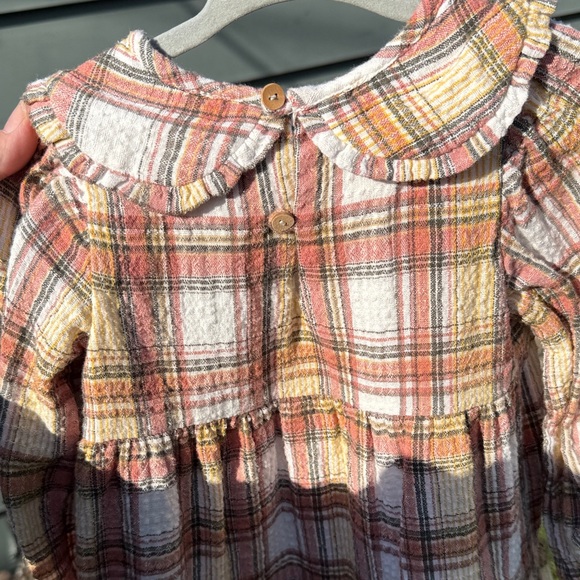Zara 2-3 yr Plaid Long-Sleeve Kids Dress w Peter Pan collar - Picture 3 of 5